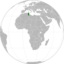 Tunisia (orthographic projection)
