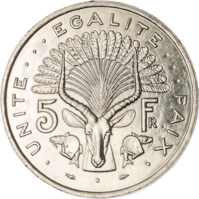 Djibouti 5-FRANCS (KM22)
