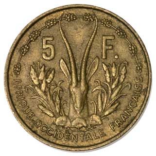 French West Africa 5-FRANCS (KM5)