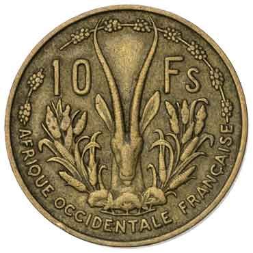 French West Africa 10-FRANCS (KM6)