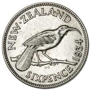 New Zealand 6-PENCE (KM2)