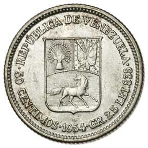 Venezuela 50-CENTIMOS (Y36)